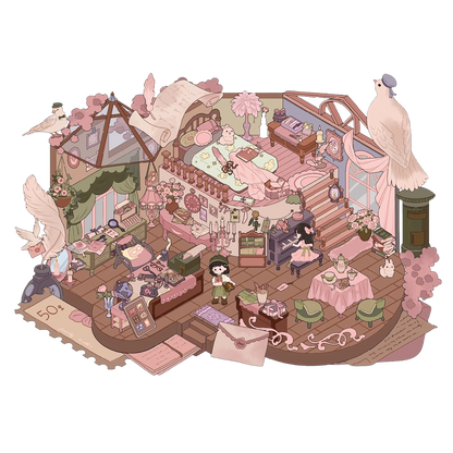 Pokłon Róży | Scene Garden Seria 7.0 | Naklejki Sceniczne, 3D Naklejki Miniaturowe Sceny, Naklejki DIY Przeciwlękowe, Naklejki Do Tworzenia Sceny, Naklejki DIY