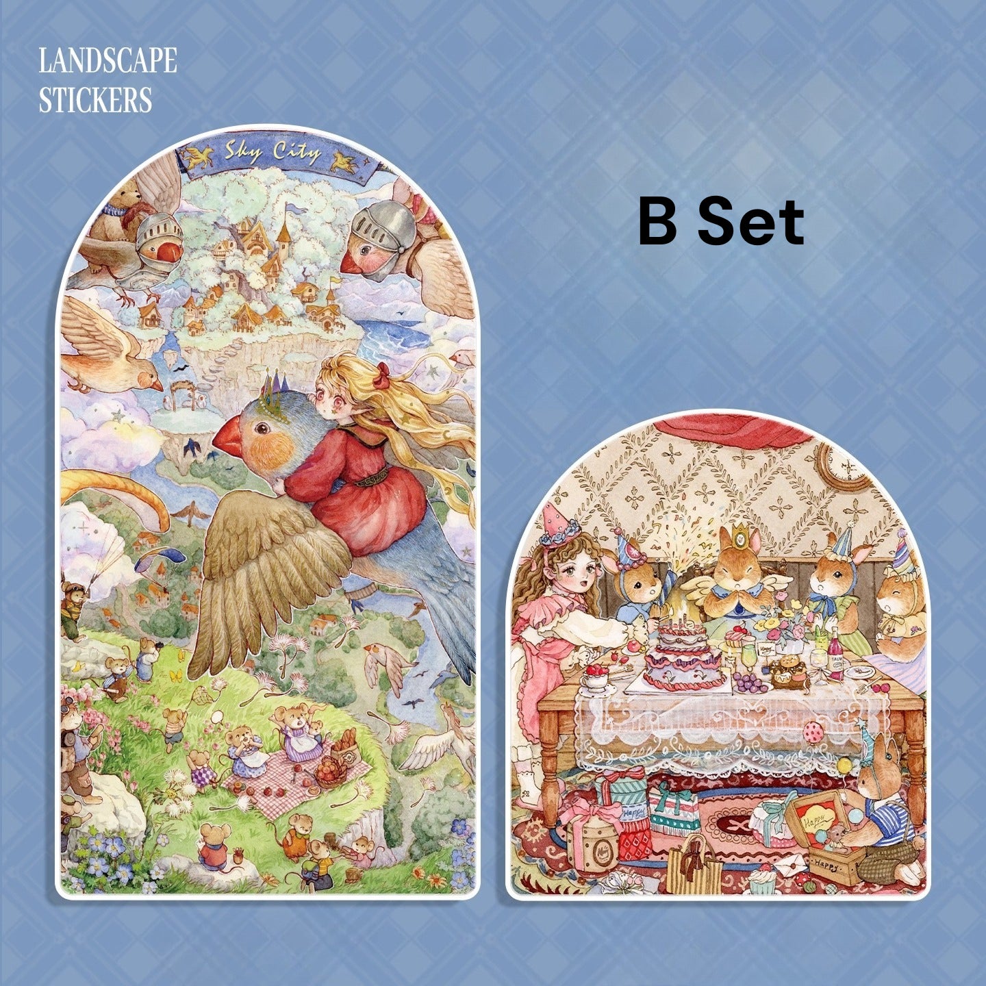 Ręcznie Narysowana Scena | Scene Garden Seria 8.0 | Naklejki Sceny, 3D Naklejki Miniatur Sceny, Naklejki DIY Przeciwlękowe, Naklejki Do Ustawiany Sceny, Naklejki DIY