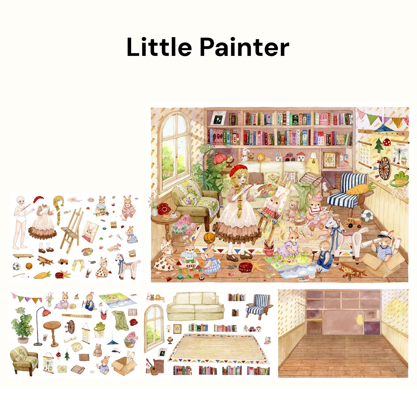 Ręcznie Narysowana Scena | Scene Garden Seria 8.0 | Naklejki Sceny, 3D Naklejki Miniatur Sceny, Naklejki DIY Przeciwlękowe, Naklejki Do Ustawiany Sceny, Naklejki DIY