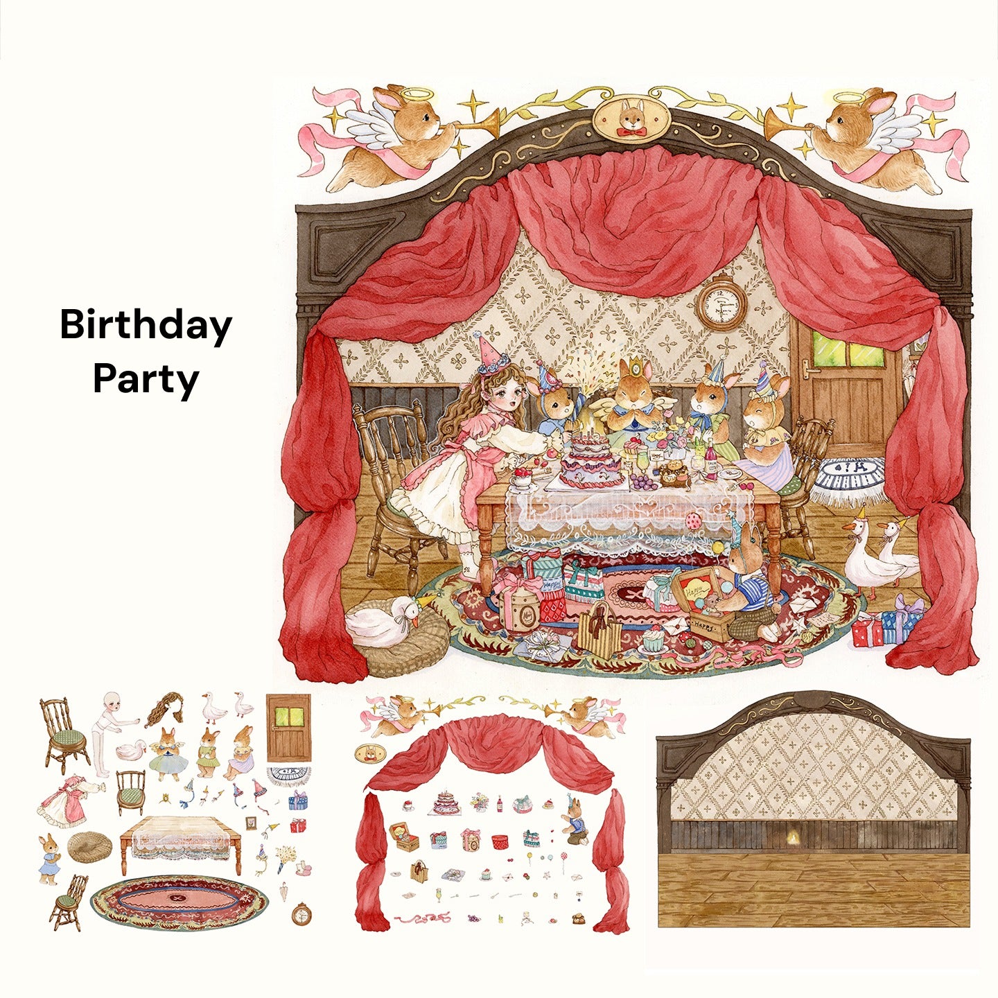 Ręcznie Narysowana Scena | Scene Garden Seria 8.0 | Naklejki Sceny, 3D Naklejki Miniatur Sceny, Naklejki DIY Przeciwlękowe, Naklejki Do Ustawiany Sceny, Naklejki DIY