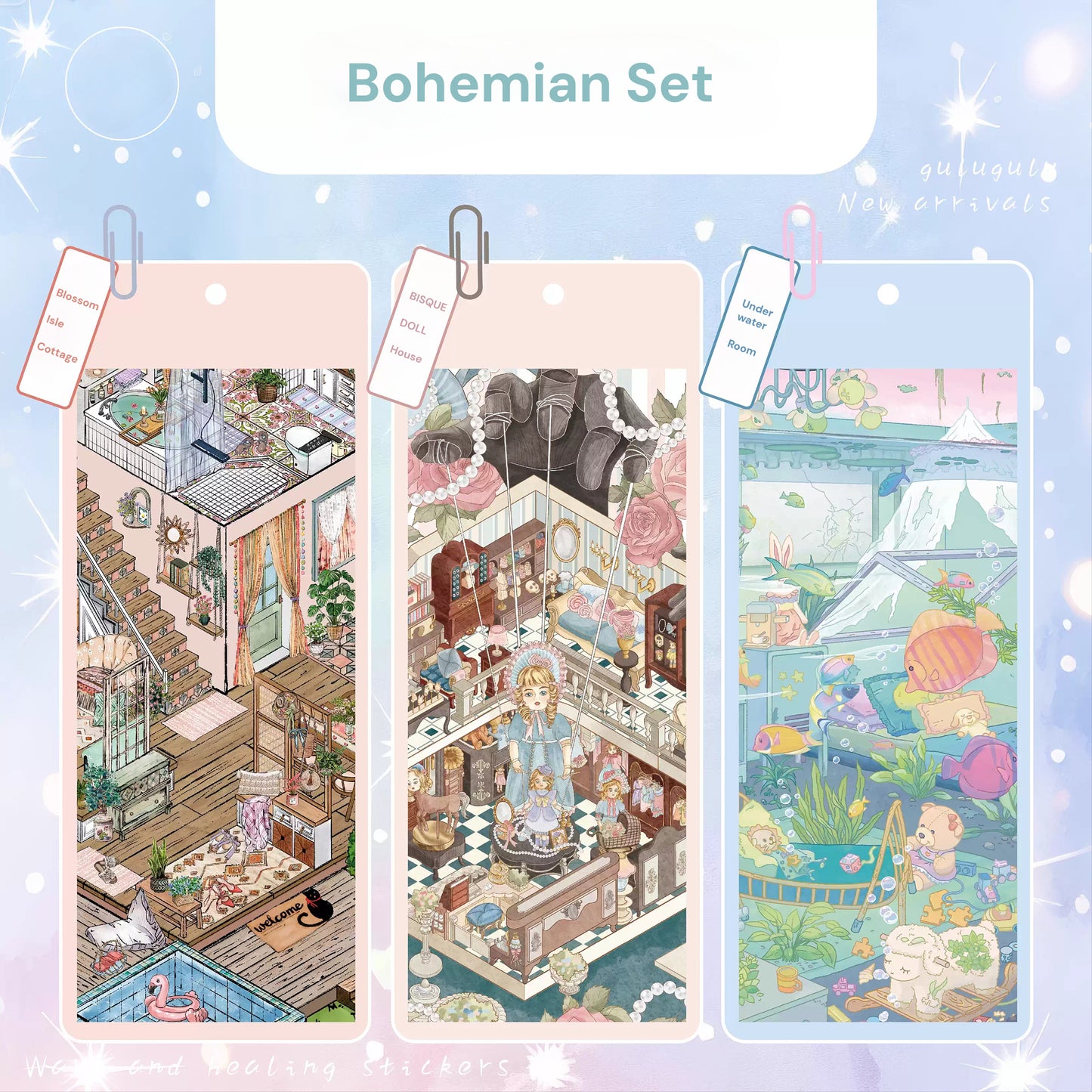 보헤미안과 디저트 | 씬 가든 9.0 시리즈 | 스티커 씬, 3D 미니어처 씬 스티커, 스트레스 해소 DIY 스티커, 씬 설정 스티커, DIY 스티커