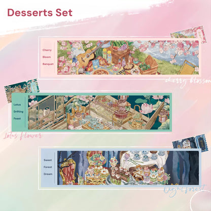 보헤미안과 디저트 | 씬 가든 9.0 시리즈 | 스티커 씬, 3D 미니어처 씬 스티커, 스트레스 해소 DIY 스티커, 씬 설정 스티커, DIY 스티커