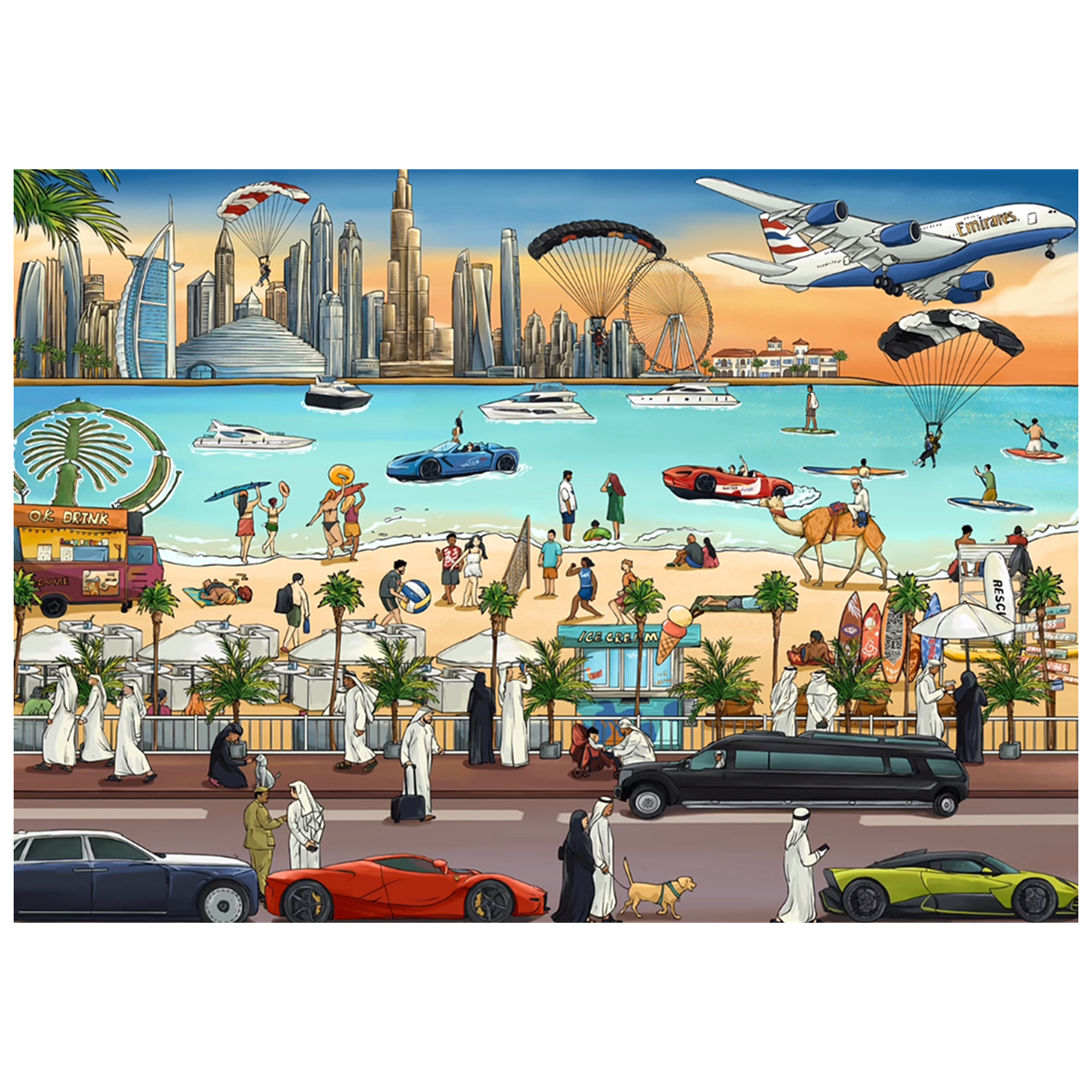 City Theme | Pocket Scene Series 16.0 | Sticker Scene, 3D Miniature Scene Stickers, Stress-Relief DIY Stickers, Scene-Setting Stickers, DIY Stickers