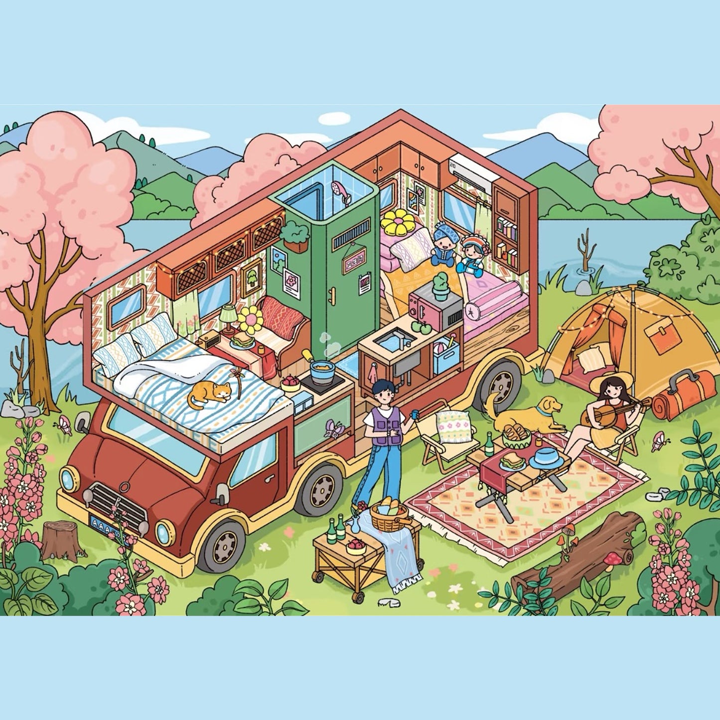 City Trip | Scene Time 16.0 Series, Sticker Scene, 3D Miniature Scene Stickers, Stress-Relief DIY Stickers, Scene-Setting Stickers, DIY Stickers