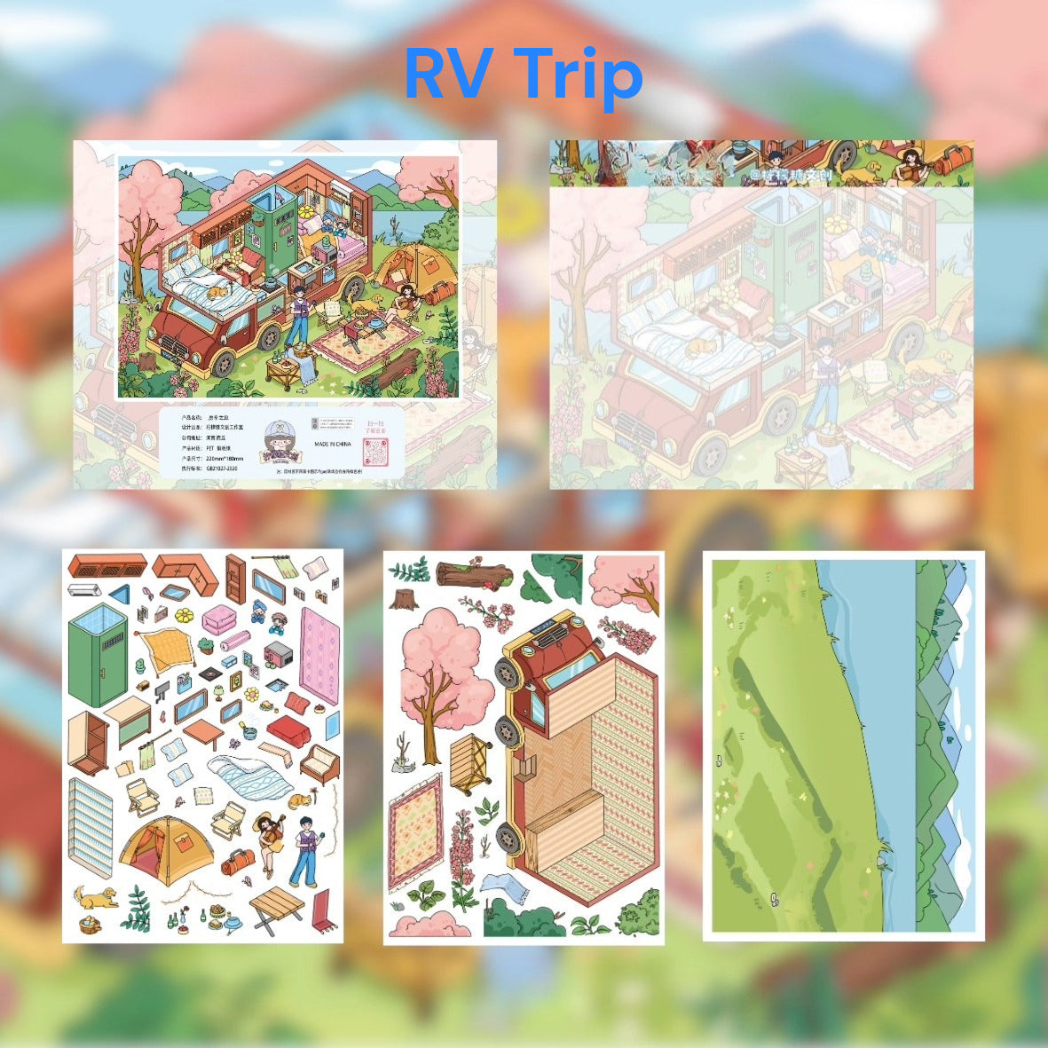 City Trip | Scene Time 16.0 Series, Sticker Scene, 3D Miniature Scene Stickers, Stress-Relief DIY Stickers, Scene-Setting Stickers, DIY Stickers