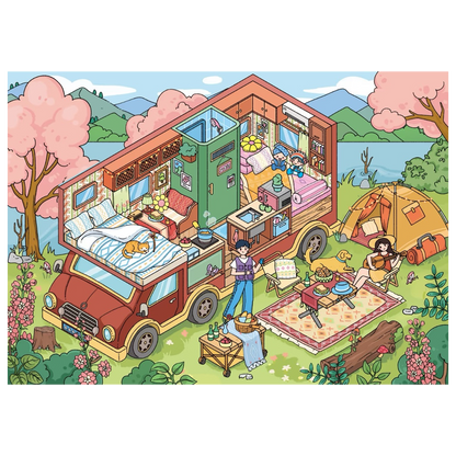 City Trip | Scene Time 16.0 Series, Sticker Scene, 3D Miniature Scene Stickers, Stress-Relief DIY Stickers, Scene-Setting Stickers, DIY Stickers