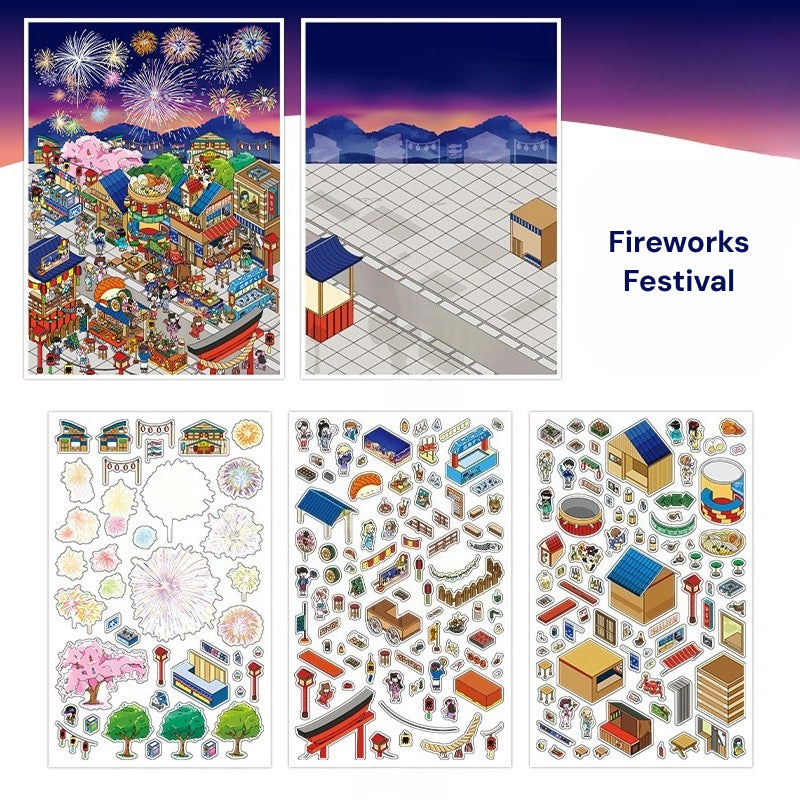 Große Größe | Open Today Serie 16.0 | Sticker-Szene, 3D-Miniatur-Szenen-Sticker, Entspannungs-DIY-Sticker, Szenen-Gestaltung-Sticker, DIY-Sticker