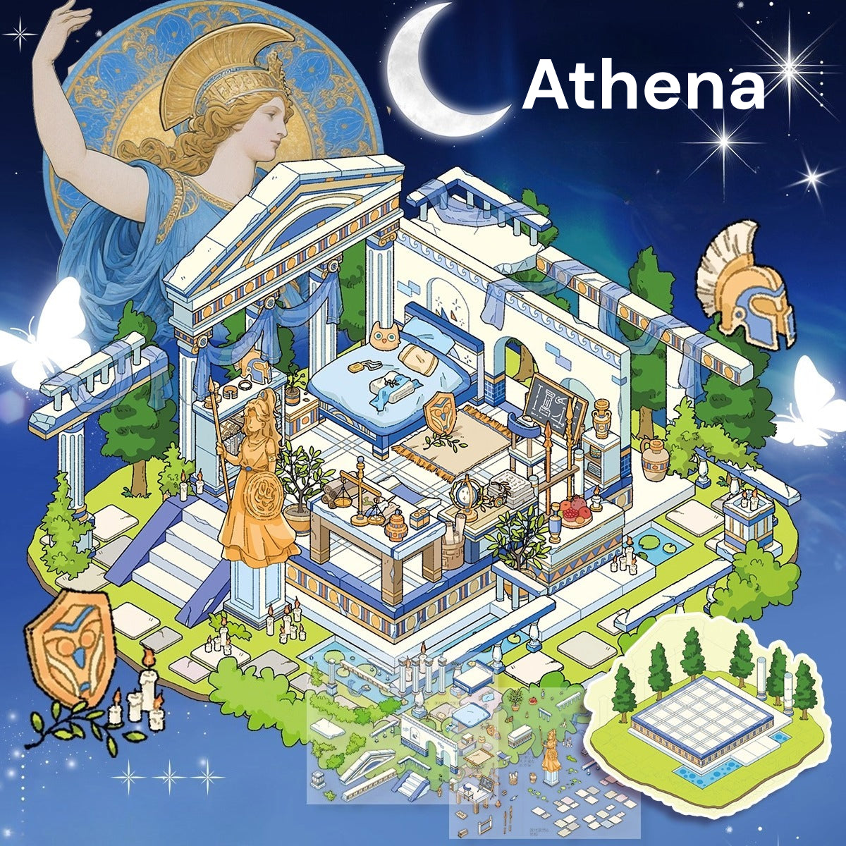 고대 그리스 신화 | 씬 조이 시리즈 10.0 | 스티커 씬, 3D 미니어처 씬 스티커, 스트레스 해소 DIY 스티커, 씬 설정 스티커, DIY 스티커