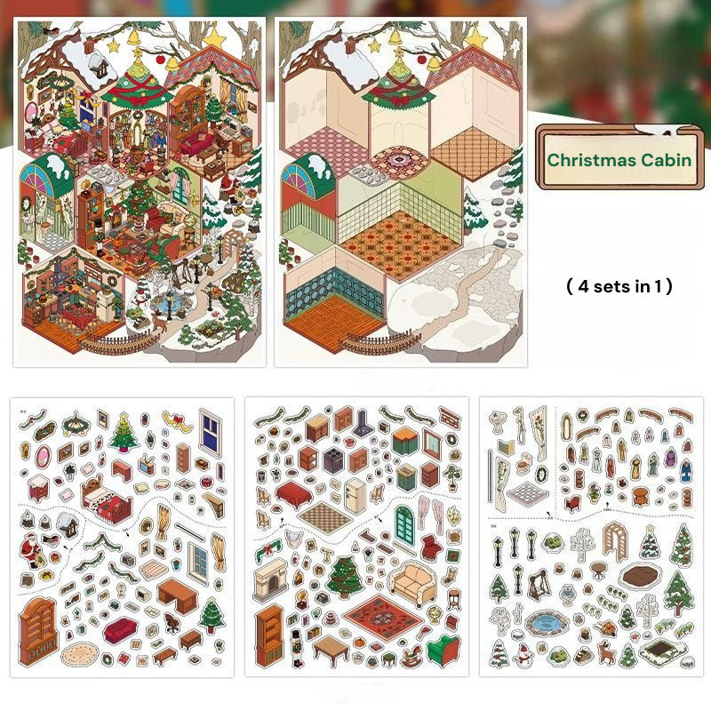 Big Size | Christmas Limited Edition | My Little House 6.0 | Sticker Scene, 3D Miniature Scene Stickers, Stress-Relief DIY Stickers, Scene-Setting Stickers, DIY Stickers