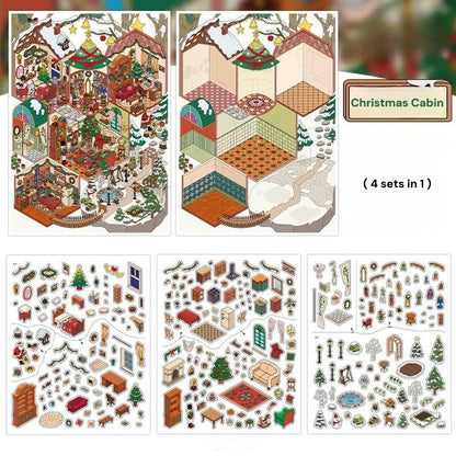 Big Size | Christmas Limited Edition | My Little House 6.0 | Sticker Scene, 3D Miniature Scene Stickers, Stress-Relief DIY Stickers, Scene-Setting Stickers, DIY Stickers