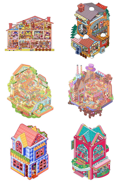 Temat Halloween | Scene World 13.0 Seria | DIY Scena Naklejkowa, 3D Miniatury Scen, Naklejki Antystresowe DIY, Naklejki do Tworzenia Scen, Naklejki DIY