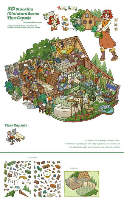 Kapsuła czasu | Scene Garden 11.0 Seria | Naklejki Sceniczne, 3D Miniatury Scen, Naklejki Antystresowe DIY, Naklejki do Tworzenia Scen, Naklejki DIY
