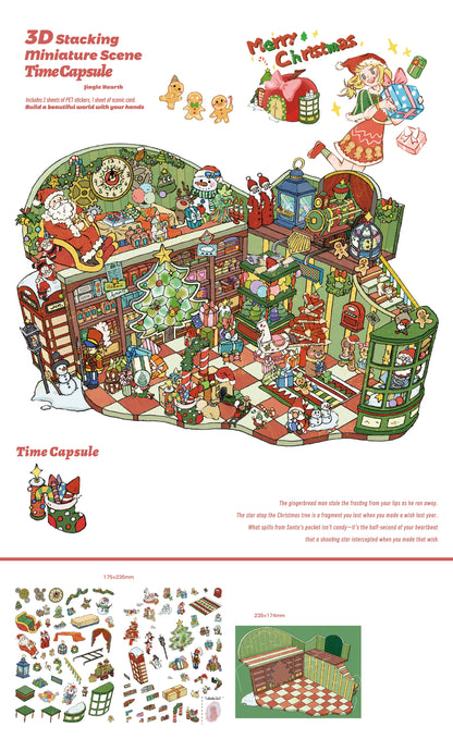 Kapsuła czasu | Scene Garden 11.0 Seria | Naklejki Sceniczne, 3D Miniatury Scen, Naklejki Antystresowe DIY, Naklejki do Tworzenia Scen, Naklejki DIY