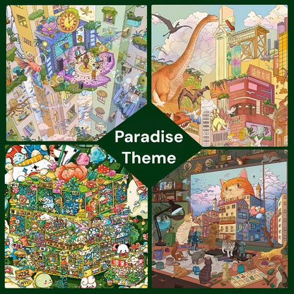 Große Größe | Paradies-Thema | Szene Freude Serie 14.0 | Sticker-Szene, 3D Miniatur-Szenen-Sticker, Stressabbau DIY-Sticker, Szenen-Gestaltung-Sticker, DIY-Sticker