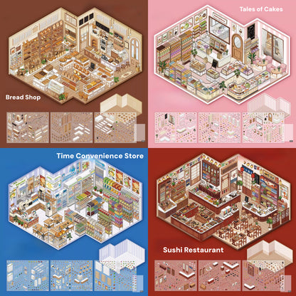 Motyw żywnościowy w skarpetkach | Duży rozmiar | Seria Scene Magic 10.0 | Naklejki Scen, Naklejki 3D Miniatury Scen, Naklejki DIY ulatniające stres, Naklejki do układania scen