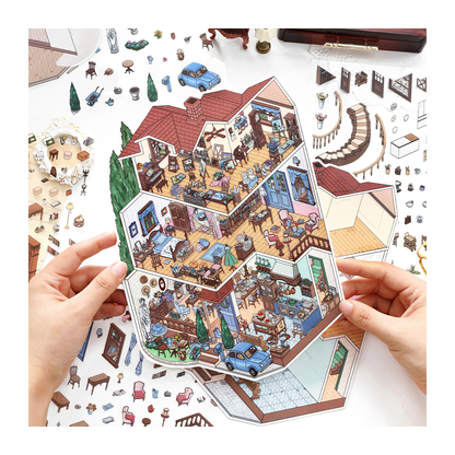 Büyük Boy | My Little House 11.0 | Çıkarika Sahnesi, 3D Miniatür Sahne Çıkartmaları, Stres Azaltıcı DIY Çıkartmalar, Sahne Kurma Çıkartmaları, DIY Çıkartmalar