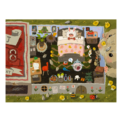 The Sleepwalker | Scene Art 23.0 Series | Sticker Scene, 3D Miniature Scene Stickers, Stress-Relief DIY Stickers, Scene-Setting Stickers
