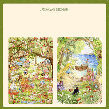 HAND DRAWN WATERCOLOR VOL. 3 | Scene Garden 28.0 Series | Sticker Scene, 3D Miniature Scene Stickers, Stress-Relief DIY Stickers, Scene-Setting Stickers, DIY Stickers