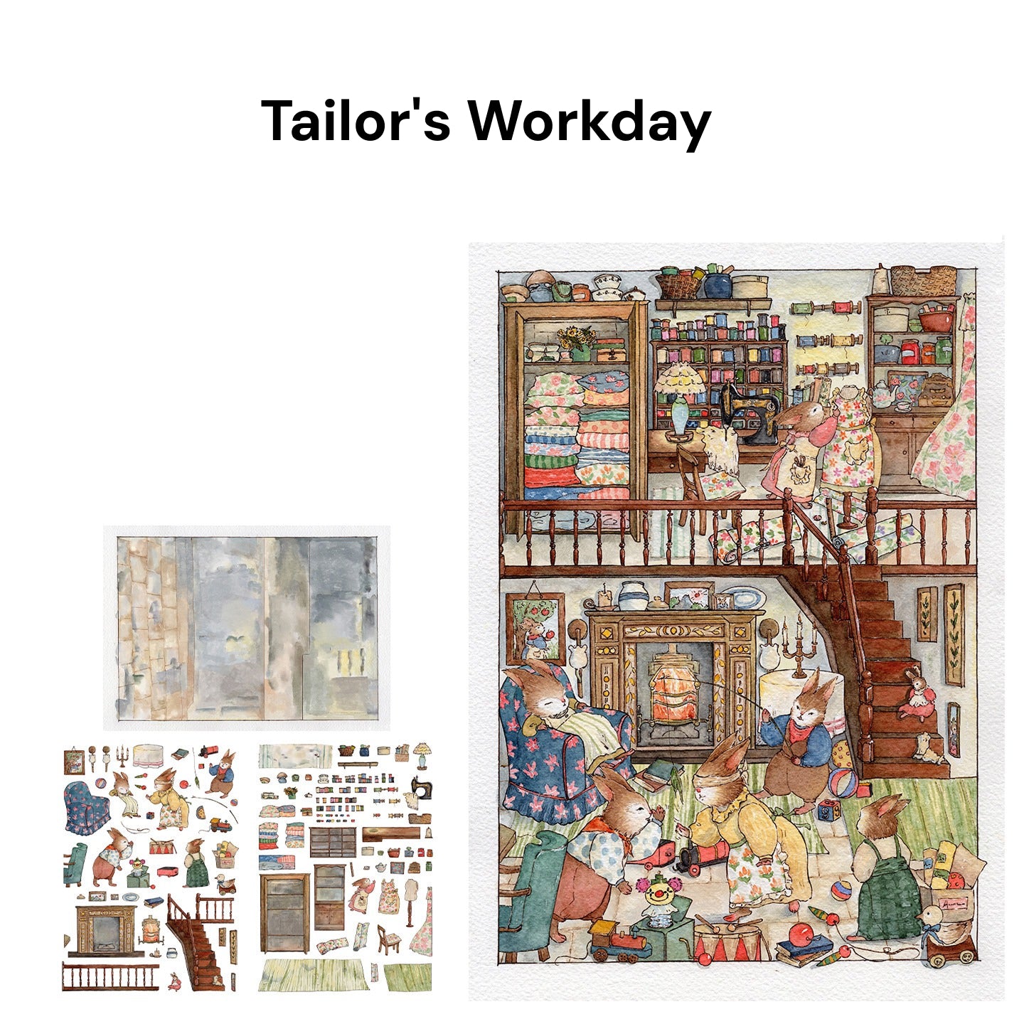 RĘCZNY RYSUNEK AKWARELĄ | Ogród Sceny 16.0 Seria | Naklejki Scen, 3D Miniatury Scen, Naklejki Antystresowe DIY, Naklejki Ustawiające Scenę, Naklejki DIY