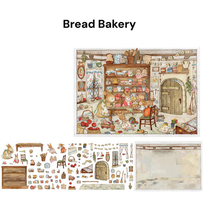 RĘCZNY RYSUNEK AKWARELĄ | Ogród Sceny 16.0 Seria | Naklejki Scen, 3D Miniatury Scen, Naklejki Antystresowe DIY, Naklejki Ustawiające Scenę, Naklejki DIY