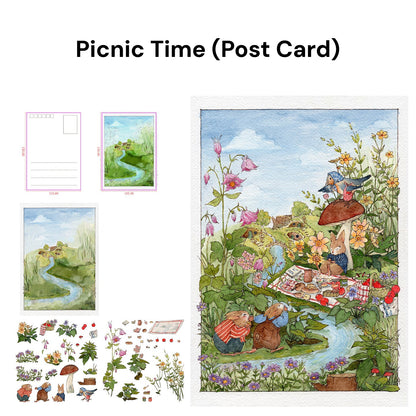 RĘCZNY RYSUNEK AKWARELĄ | Ogród Sceny 16.0 Seria | Naklejki Scen, 3D Miniatury Scen, Naklejki Antystresowe DIY, Naklejki Ustawiające Scenę, Naklejki DIY