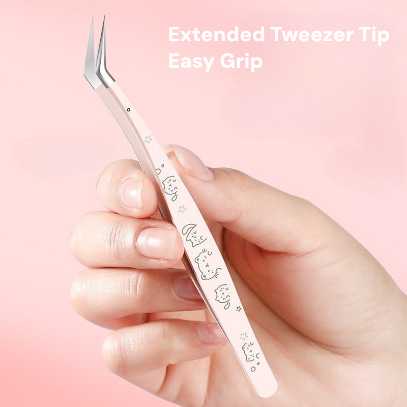 High-precision Craft Tweezers for Scene Stickers, Designed for Effortless Grip and included with a Protective Leather Sleeve -YYBB ART