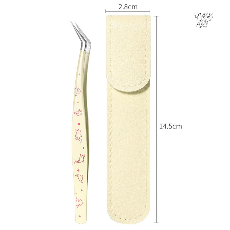 High-precision Craft Tweezers for Scene Stickers, Designed for Effortless Grip and included with a Protective Leather Sleeve -YYBB ART