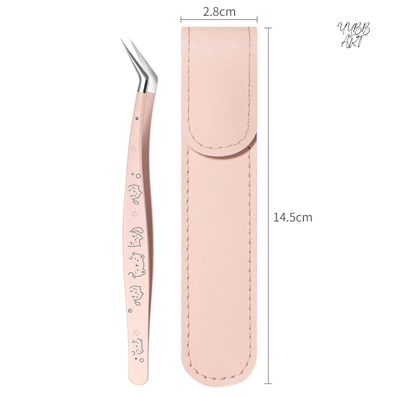 High-precision Craft Tweezers for Scene Stickers, Designed for Effortless Grip and included with a Protective Leather Sleeve -YYBB ART