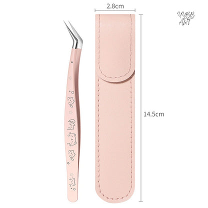 High-precision Craft Tweezers for Scene Stickers, Designed for Effortless Grip and included with a Protective Leather Sleeve -YYBB ART