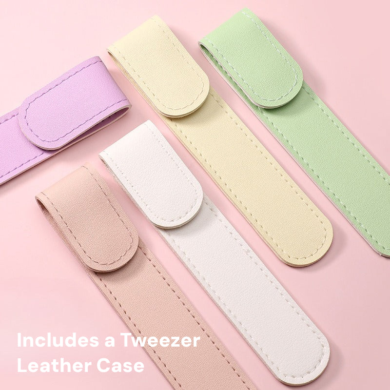 High-precision Craft Tweezers for Scene Stickers, Designed for Effortless Grip and included with a Protective Leather Sleeve -YYBB ART