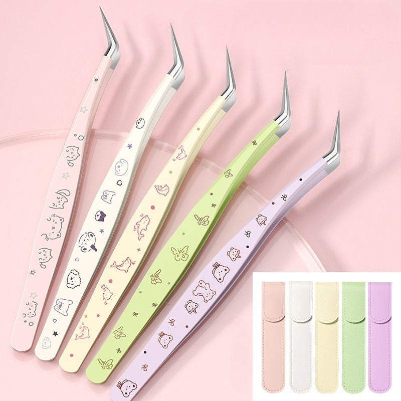 High-precision Craft Tweezers for Scene Stickers, Designed for Effortless Grip and included with a Protective Leather Sleeve -YYBB ART