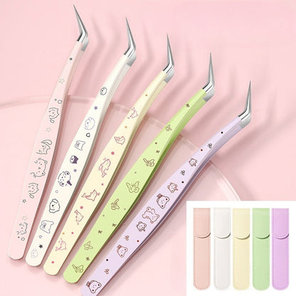 High-precision Craft Tweezers for Scene Stickers, Designed for Effortless Grip and included with a Protective Leather Sleeve -YYBB ART