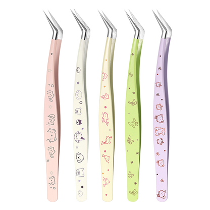 High-precision Craft Tweezers for Scene Stickers, Designed for Effortless Grip and included with a Protective Leather Sleeve -YYBB ART