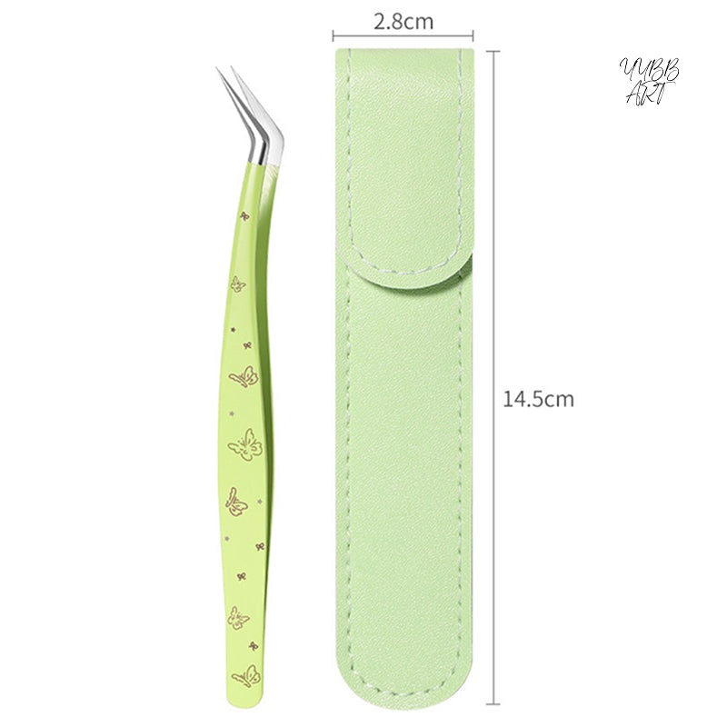 High-precision Craft Tweezers for Scene Stickers, Designed for Effortless Grip and included with a Protective Leather Sleeve -YYBB ART