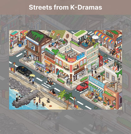 Motyw K-dramy | Seria Magia Sceny 13.0 | Sceneria naklejkowa, Naklejki z miniaturowymi scenami 3D, Naklejki DIY odstresowujące, Naklejki do tworzenia scenerii