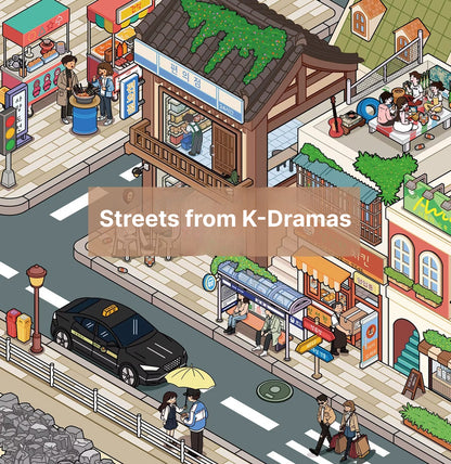 Motyw K-dramy | Seria Magia Sceny 13.0 | Sceneria naklejkowa, Naklejki z miniaturowymi scenami 3D, Naklejki DIY odstresowujące, Naklejki do tworzenia scenerii