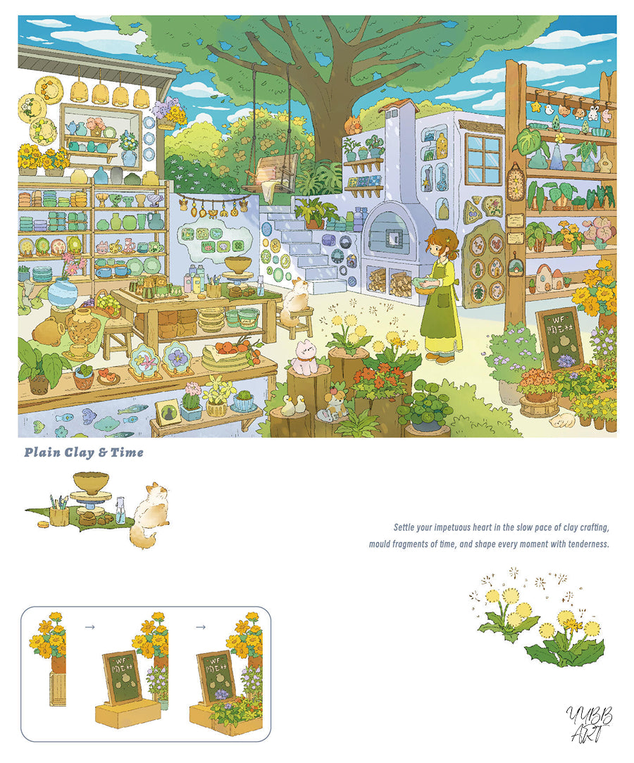 Lay Rest to the Fleeting Life | Big Size | Scene Garden 29.0 Series | Sticker Scene, 3D Miniature Scene Stickers, Stress-Relief DIY Stickers, Scene-Setting Stickers, DIY Stickers