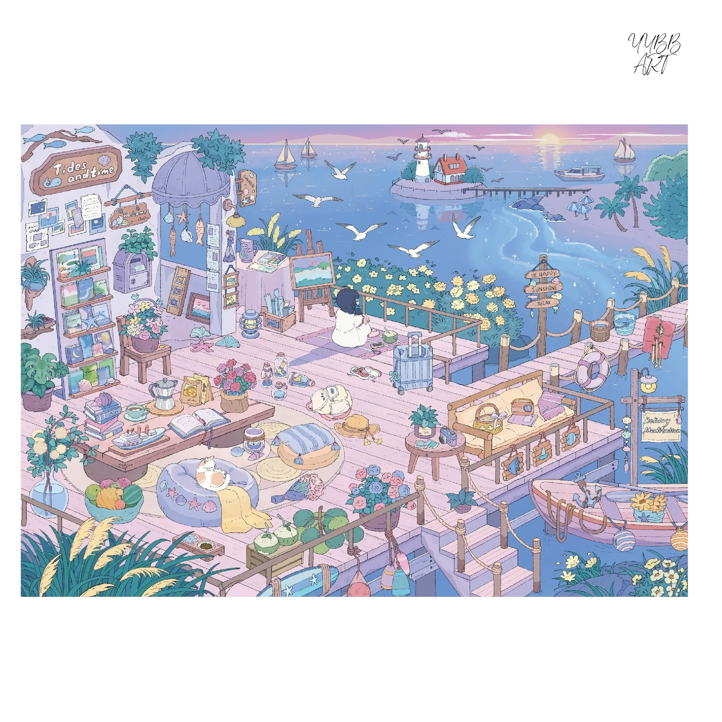 Lay Rest to the Fleeting Life | Big Size | Scene Garden 29.0 Series | Sticker Scene, 3D Miniature Scene Stickers, Stress-Relief DIY Stickers, Scene-Setting Stickers, DIY Stickers