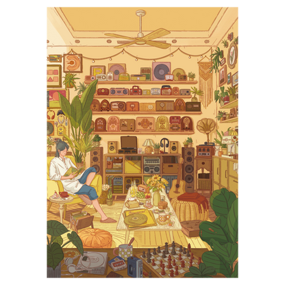 Leisurely Time | Scene Garden 24.0 Series | Sticker Scene, 3D Miniature Scene Stickers, Stress-Relief DIY Stickers, Scene-Setting Stickers, DIY Stickers