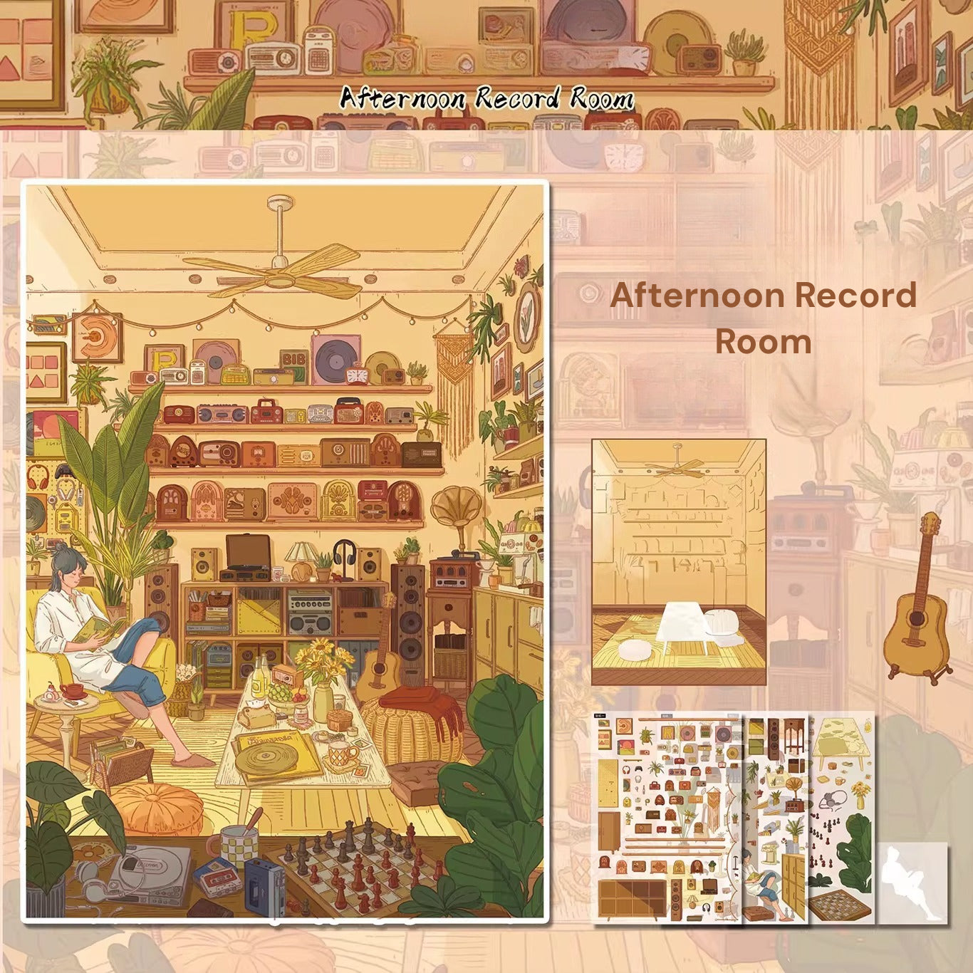 Leisurely Time | Scene Garden 24.0 Series | Sticker Scene, 3D Miniature Scene Stickers, Stress-Relief DIY Stickers, Scene-Setting Stickers, DIY Stickers