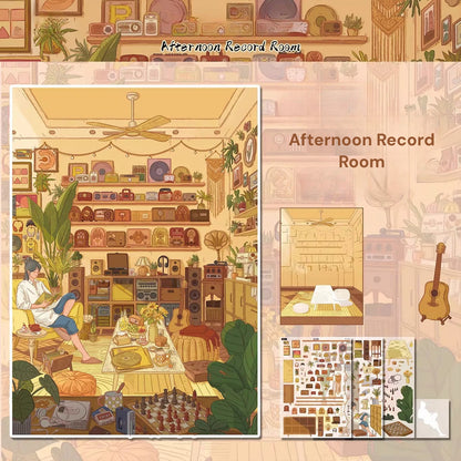 Leisurely Time | Scene Garden 24.0 Series | Sticker Scene, 3D Miniature Scene Stickers, Stress-Relief DIY Stickers, Scene-Setting Stickers, DIY Stickers