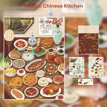 Let's Eat Together | Pocket Scene Series 24.0 | Sticker Scene, 3D Miniature Scene Stickers, Stress-Relief DIY Stickers, Scene-Setting Stickers, DIY Stickers
