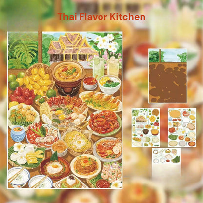 Let's Eat Together | Pocket Scene Series 24.0 | Sticker Scene, 3D Miniature Scene Stickers, Stress-Relief DIY Stickers, Scene-Setting Stickers, DIY Stickers