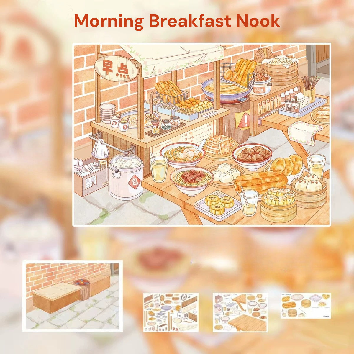 Let's Eat Together | Pocket Scene Series 24.0 | Sticker Scene, 3D Miniature Scene Stickers, Stress-Relief DIY Stickers, Scene-Setting Stickers, DIY Stickers