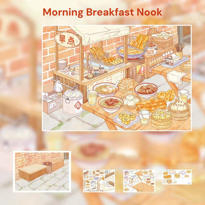 Let's Eat Together | Pocket Scene Series 24.0 | Sticker Scene, 3D Miniature Scene Stickers, Stress-Relief DIY Stickers, Scene-Setting Stickers, DIY Stickers