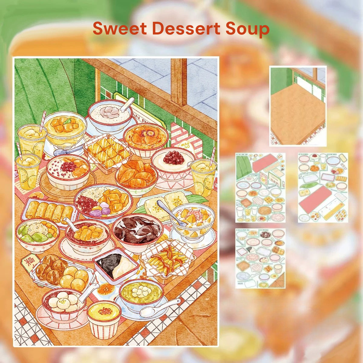 Let's Eat Together | Pocket Scene Series 24.0 | Sticker Scene, 3D Miniature Scene Stickers, Stress-Relief DIY Stickers, Scene-Setting Stickers, DIY Stickers