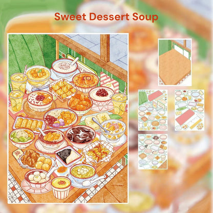 Let's Eat Together | Pocket Scene Series 24.0 | Sticker Scene, 3D Miniature Scene Stickers, Stress-Relief DIY Stickers, Scene-Setting Stickers, DIY Stickers