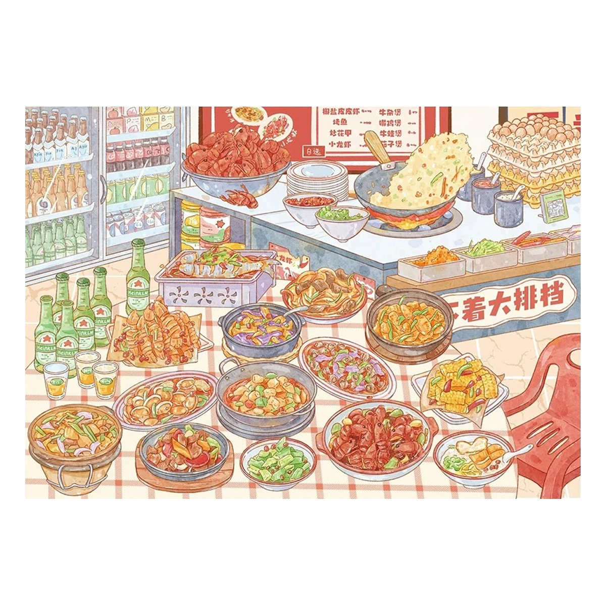 Let's Eat Together | Pocket Scene Series 24.0 | Sticker Scene, 3D Miniature Scene Stickers, Stress-Relief DIY Stickers, Scene-Setting Stickers, DIY Stickers