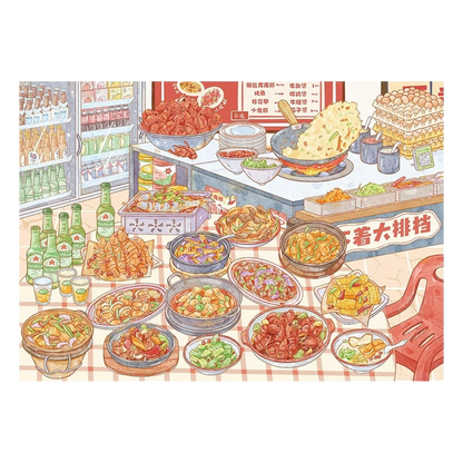 Let's Eat Together | Pocket Scene Series 24.0 | Sticker Scene, 3D Miniature Scene Stickers, Stress-Relief DIY Stickers, Scene-Setting Stickers, DIY Stickers