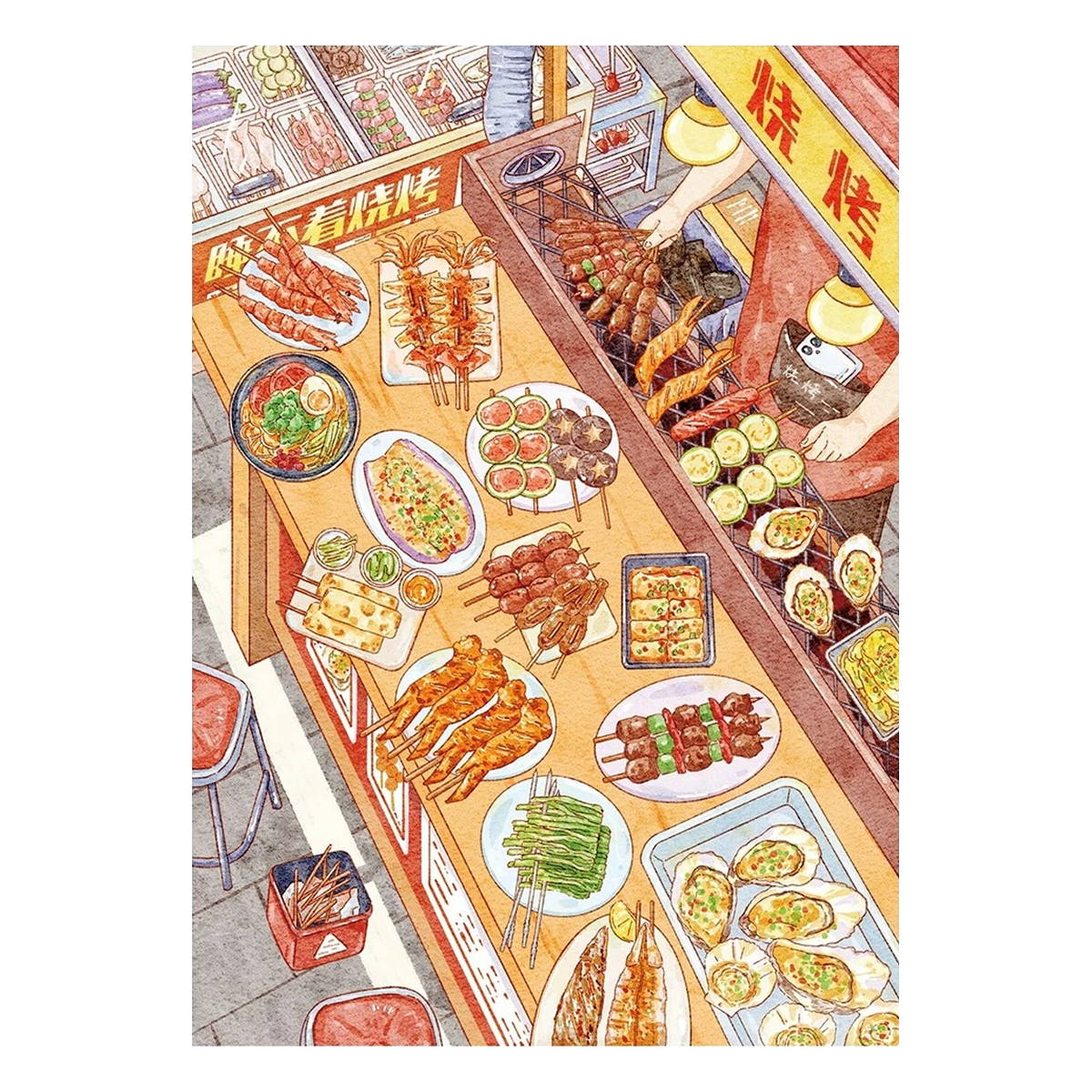Let's Eat Together | Pocket Scene Series 24.0 | Sticker Scene, 3D Miniature Scene Stickers, Stress-Relief DIY Stickers, Scene-Setting Stickers, DIY Stickers